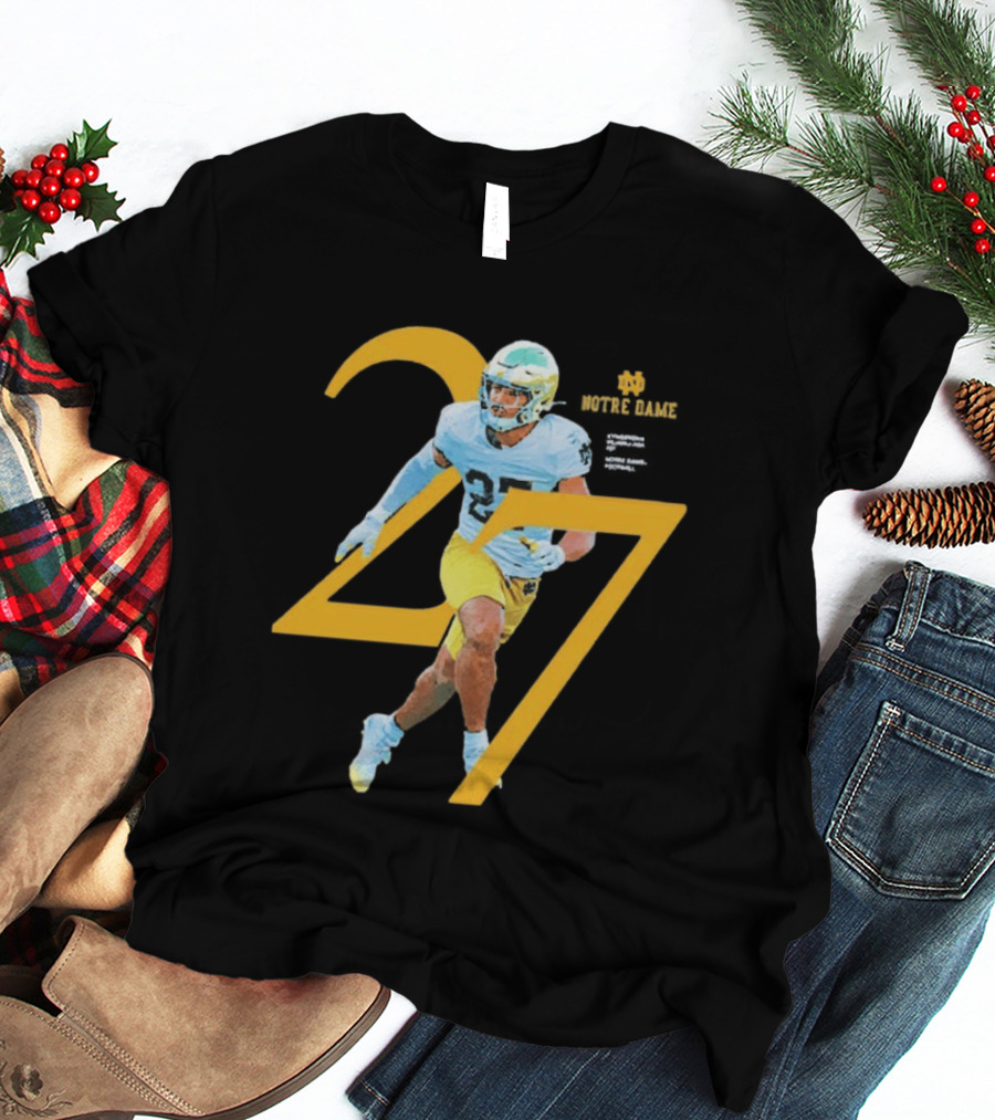 Kyngstonn Viliamu Asa 27 Notre Dame Fighting Irish Football Player T-Shirt