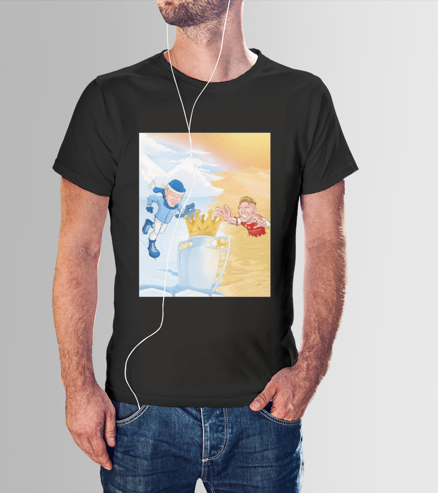 Manchester City Versus Arsenal April 2026 Premier League Title Showdown Cartoon T-Shirt
