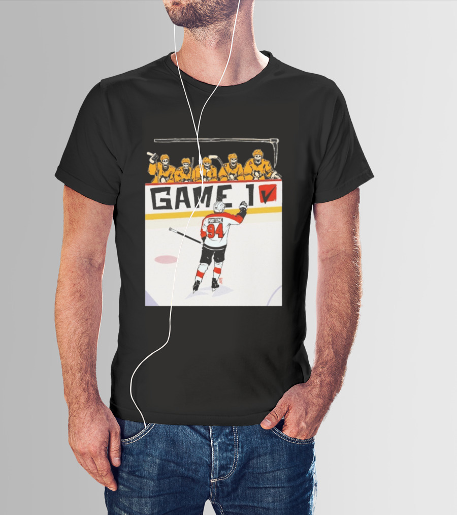 Philadelphia Flyers Porter Martone Celebrates Game 1 Win Over Pittsburgh Penguins T-Shirt