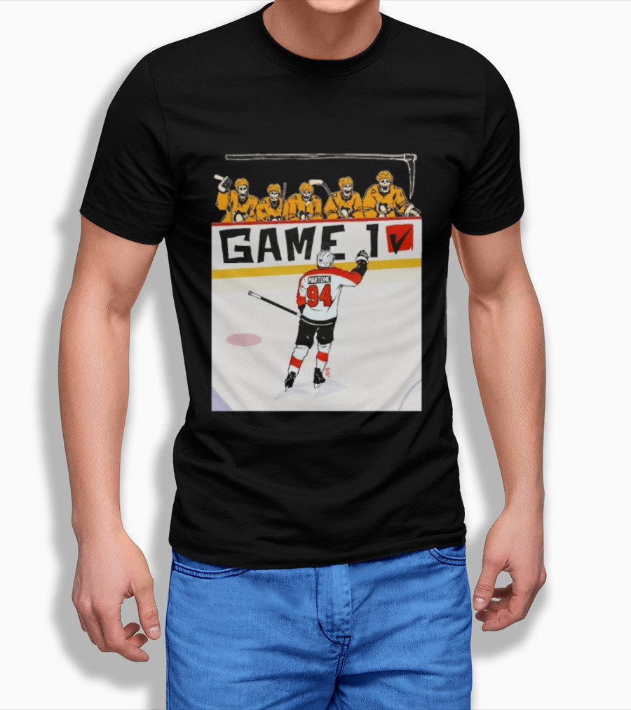 Philadelphia Flyers Porter Martone Celebrates Game 1 Win Over Pittsburgh Penguins T-Shirt