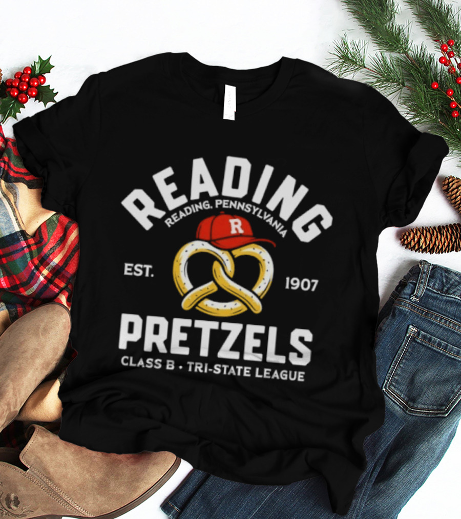 Reading Pennsylvania Pretzels Est. 1907 Class B Tri State League T-Shirt