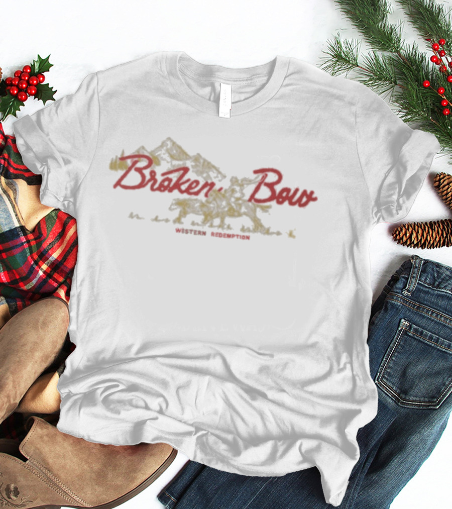 Broken Bow Western Redemption Mountains Wolves T-Shirt