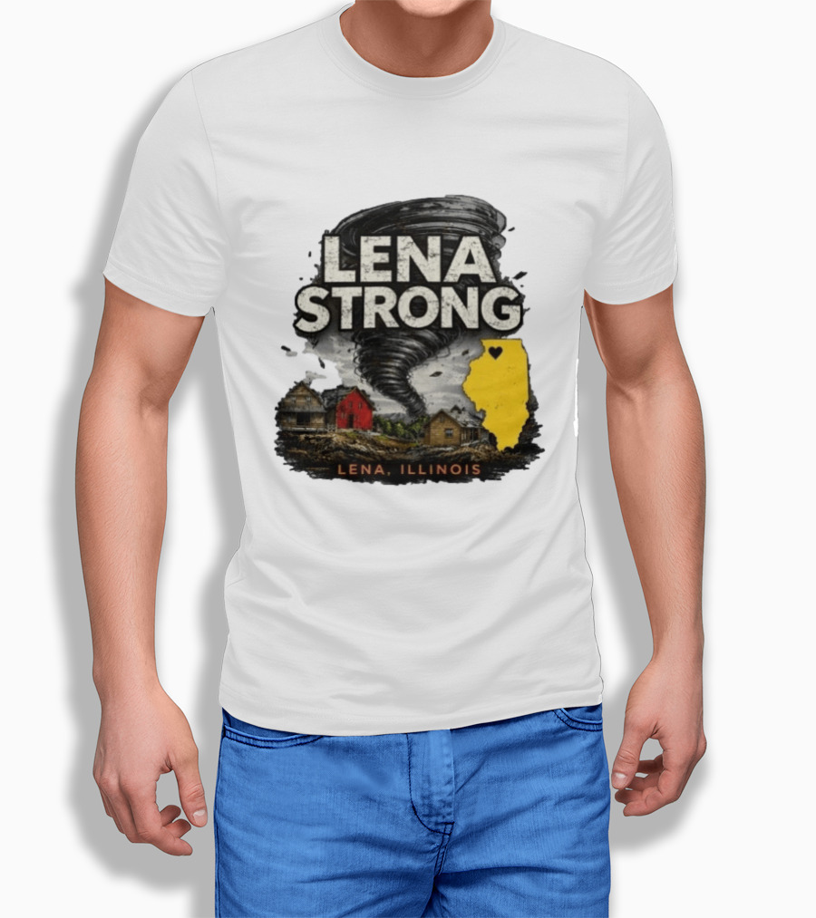 Lena Strong Illinois Tornado Heart Support T-Shirt