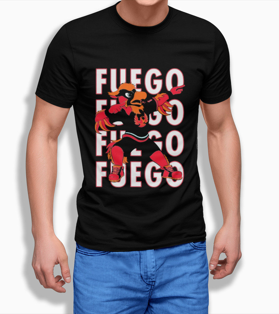 Coachella Valley Firebirds Mascot Fuego Bold Repeat T-Shirt