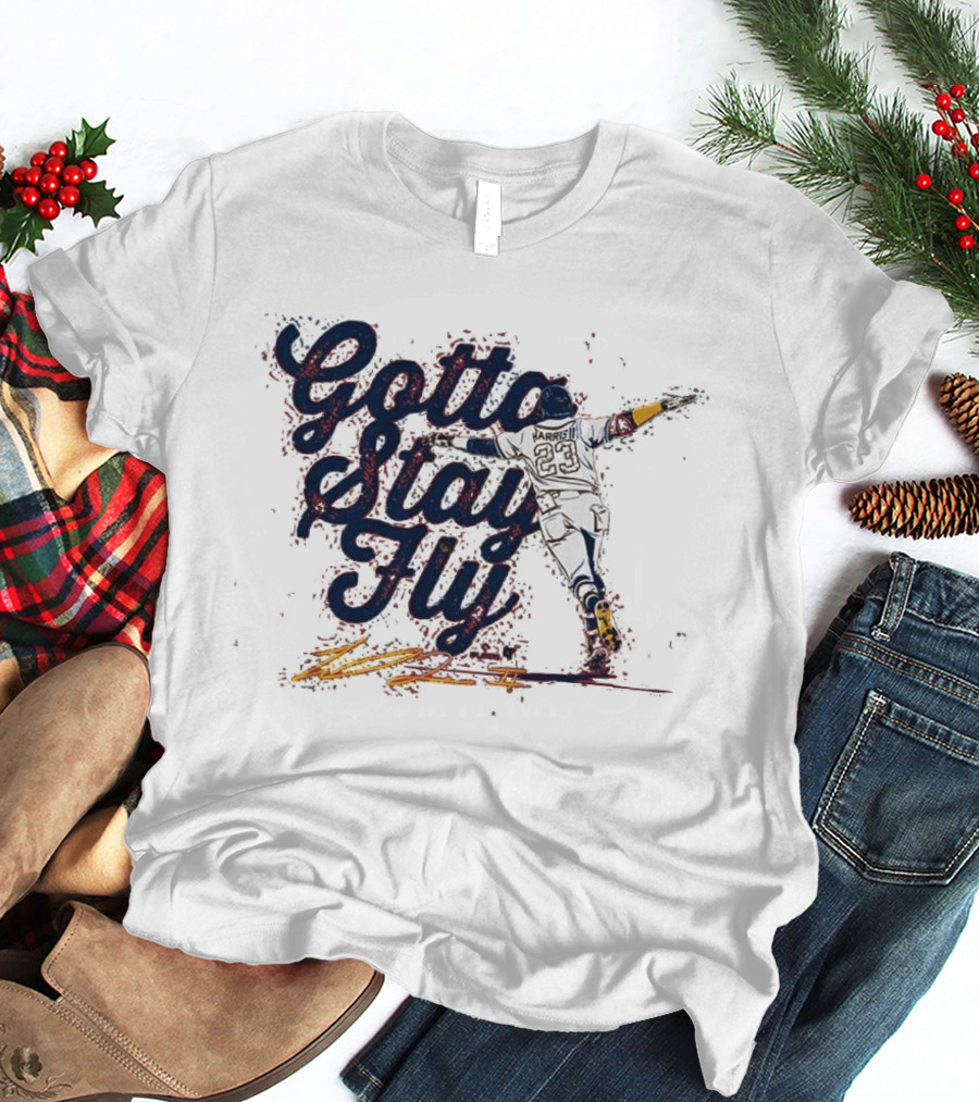 Gotta Stay Fly Michael Harris II Baseball Sliding Action T-Shirt