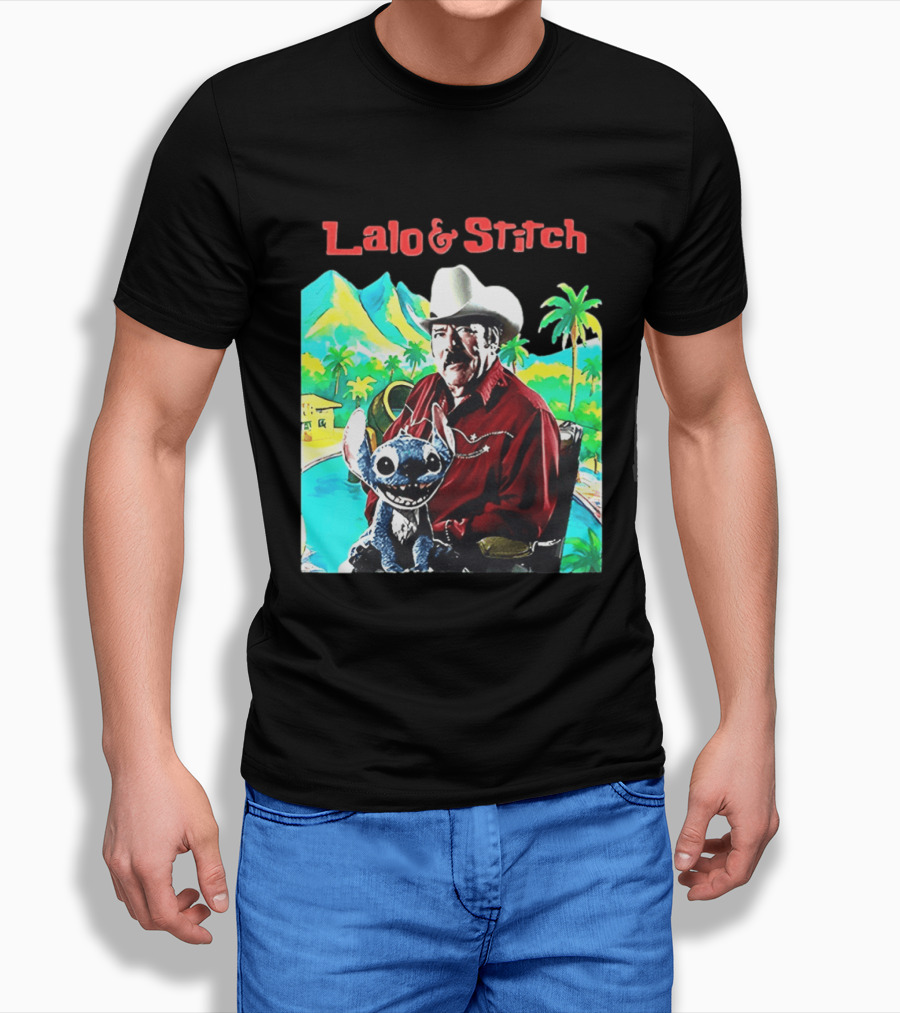Lalo And Stitch Cowboy Hat Tropical T-Shirt