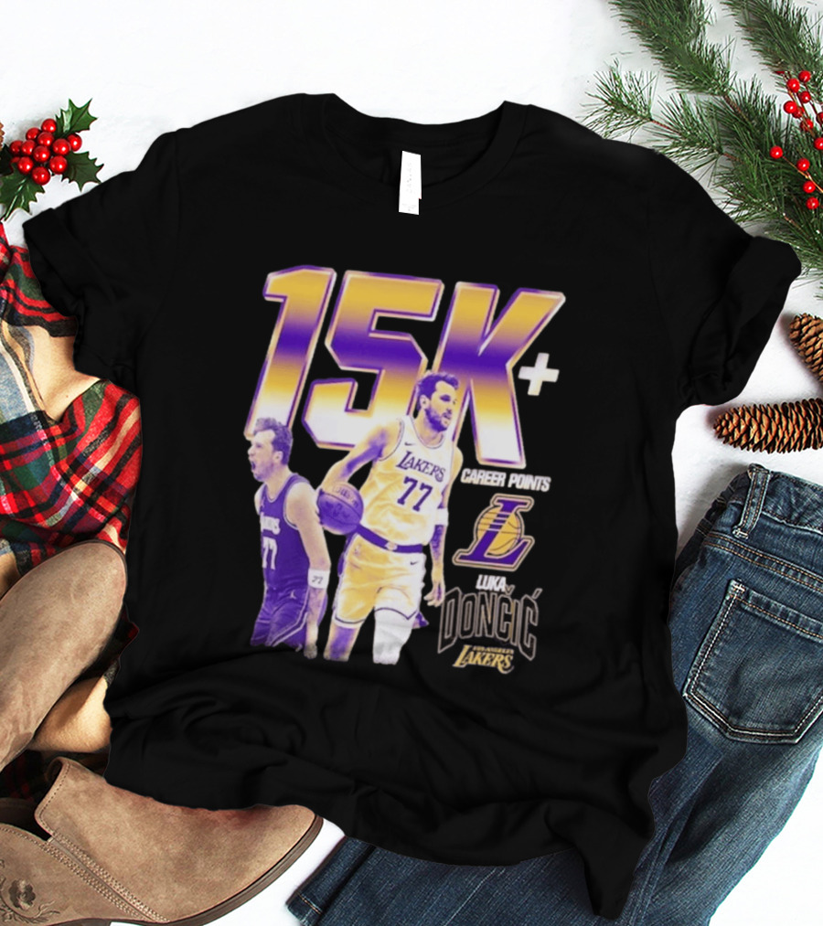 15K Career Points Luka Dončić Los Angeles Lakers T-Shirt