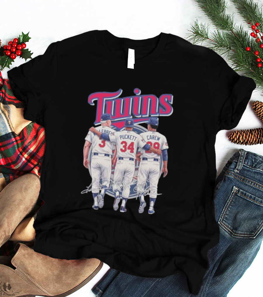 Minnesota Twins Legends Harmon Killebrew Kirby Puckett Rod Carew Classic Baseball T-Shirt