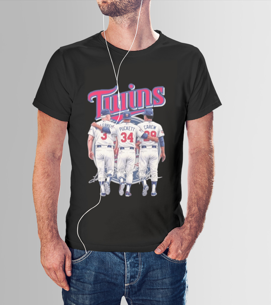 Minnesota Twins Legends Harmon Killebrew Kirby Puckett Rod Carew Classic Baseball T-Shirt