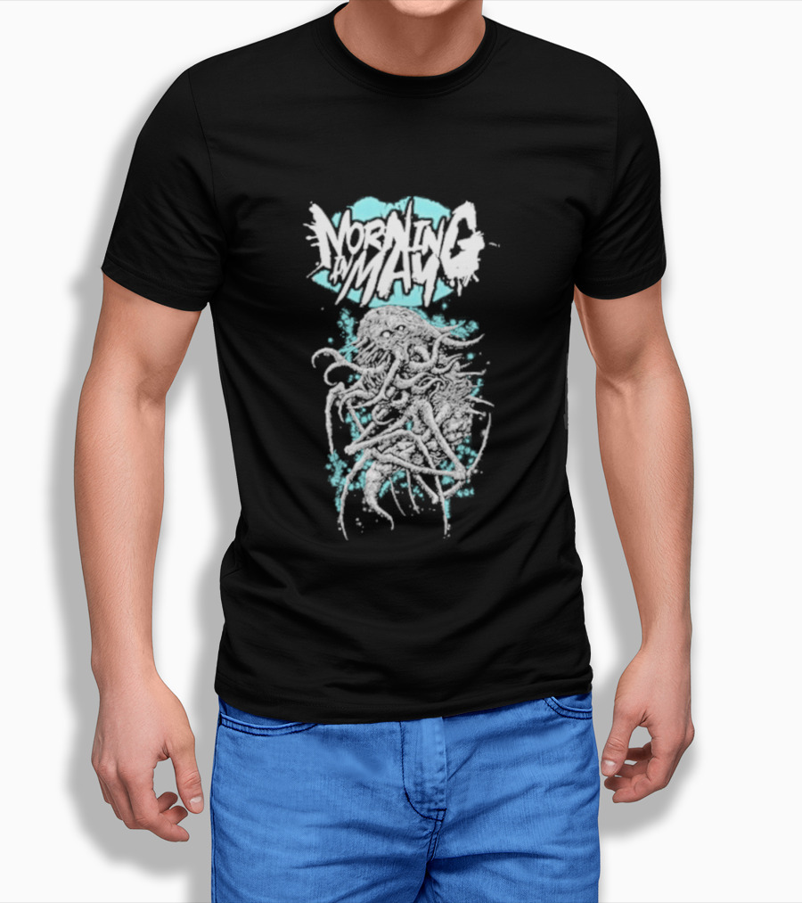Morning In May Monster Splatter Style Aqua White T-Shirt