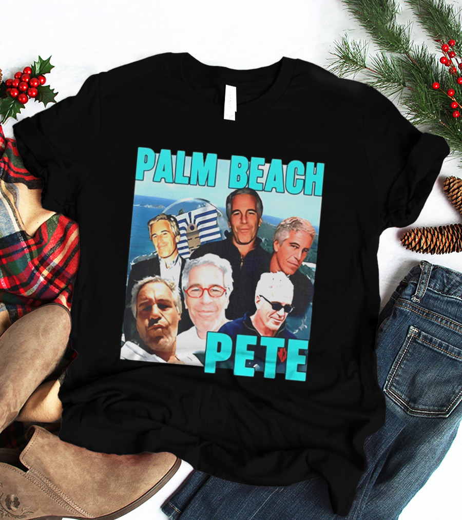 Palm Beach Pete Meme Jeffrey Epstein Faces Collage T-Shirt
