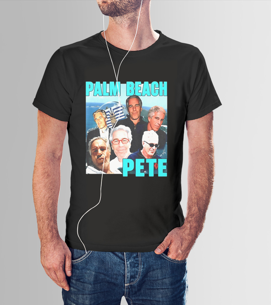 Palm Beach Pete Meme Jeffrey Epstein Faces Collage T-Shirt