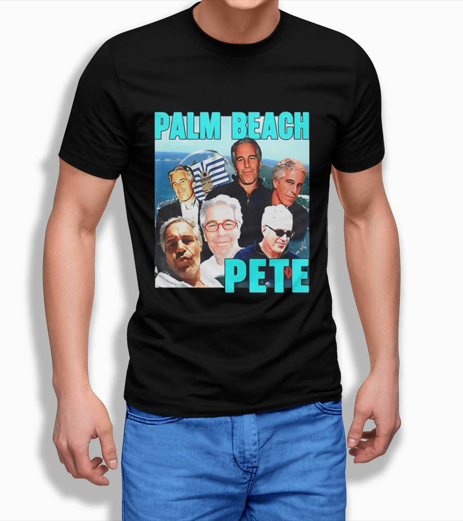 Palm Beach Pete Meme Jeffrey Epstein Faces Collage T-Shirt