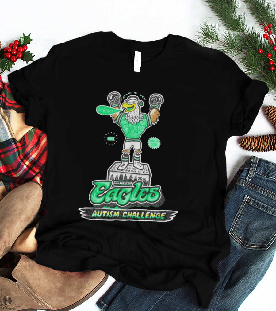 Philadelphia Eagles Autism Challenge Go Birds Boxing Philly 250 T-Shirt