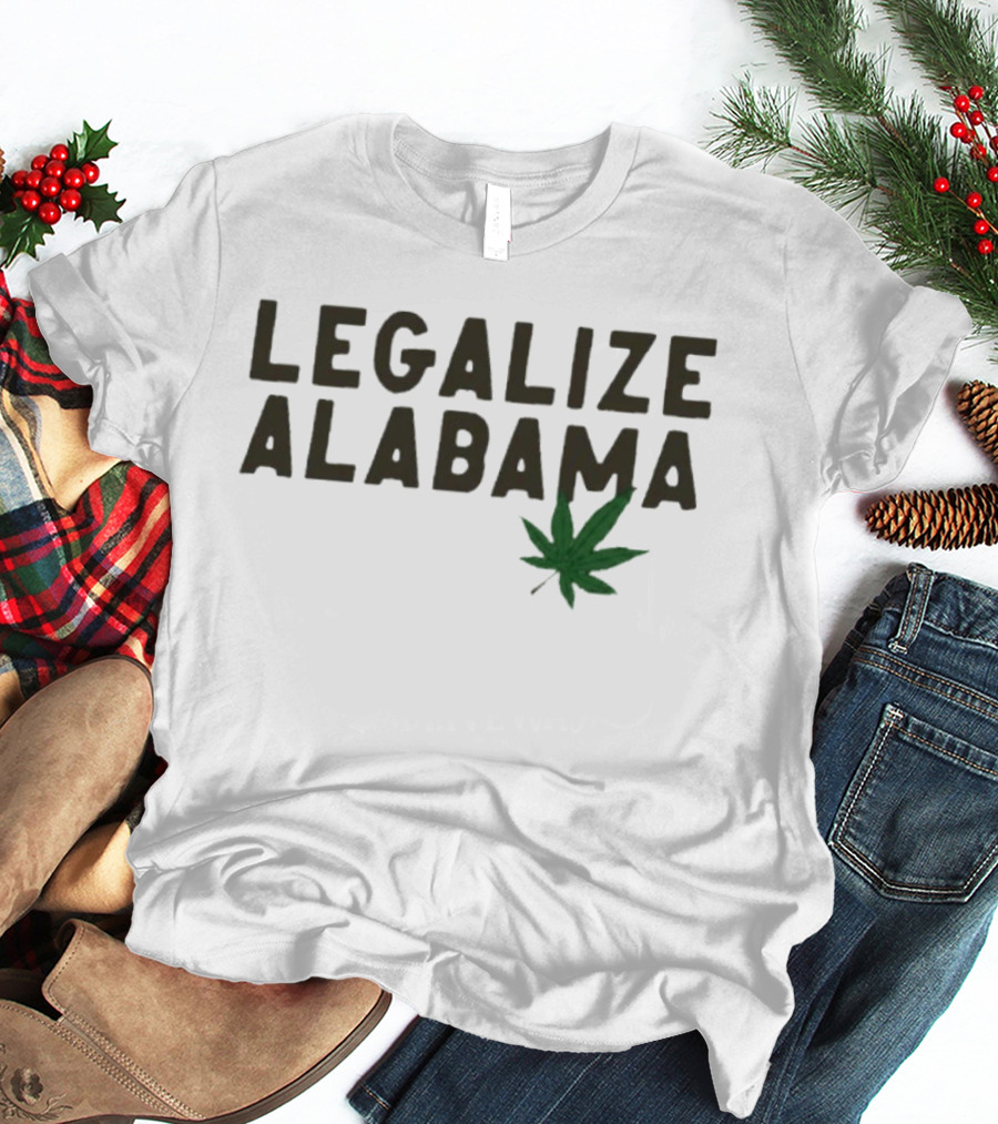 Legalize Alabama Cannabis Leaf Advocacy T-Shirt