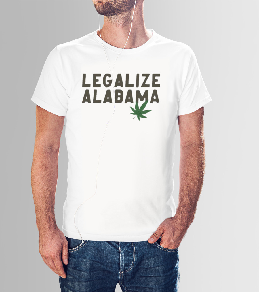 Legalize Alabama Cannabis Leaf Advocacy T-Shirt