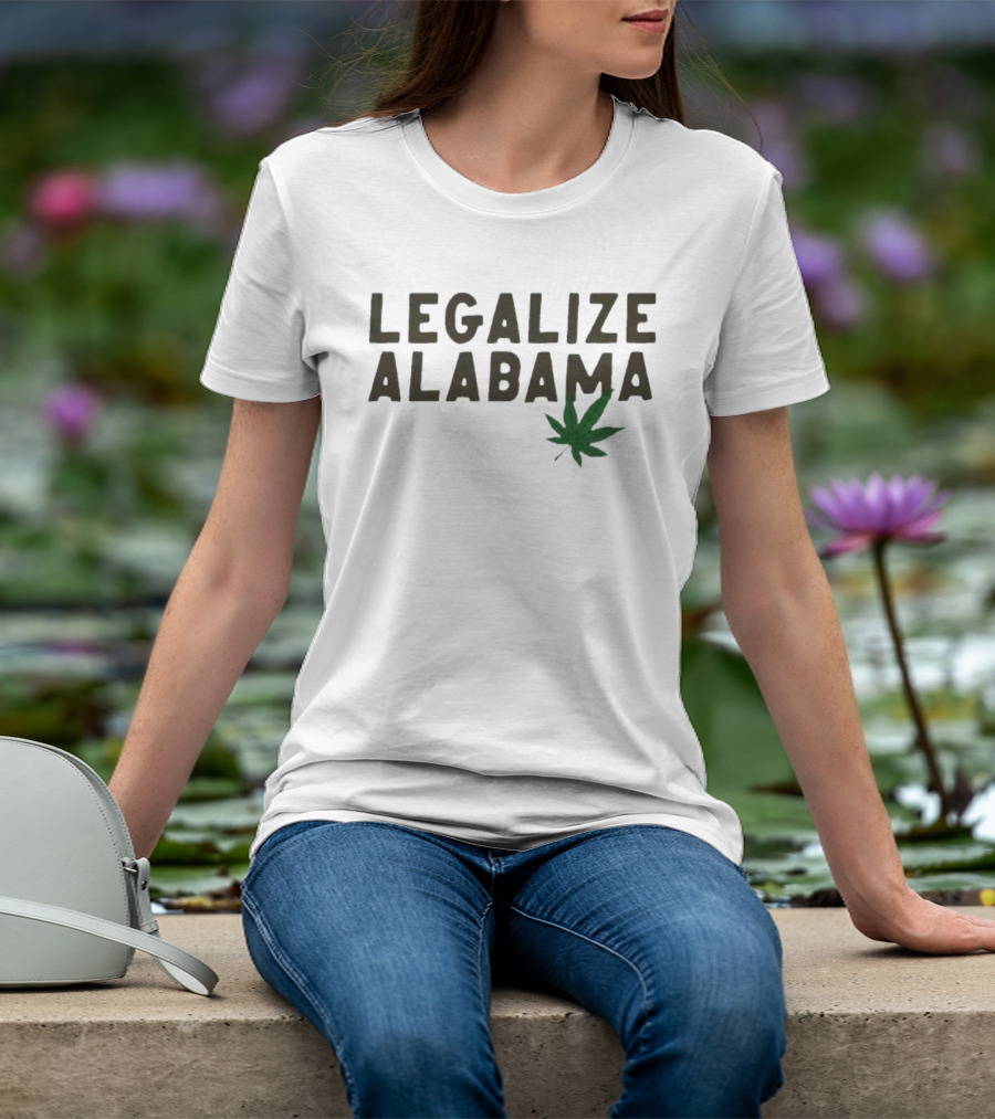 Legalize Alabama Cannabis Leaf Advocacy T-Shirt