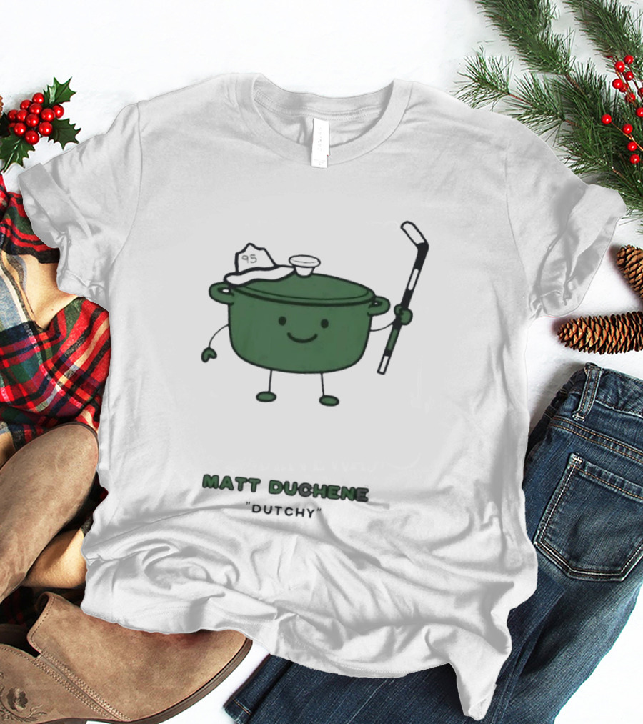 Matt Duchene Dutchy Hockey Pot Character With Cap And Stick T-Shirt