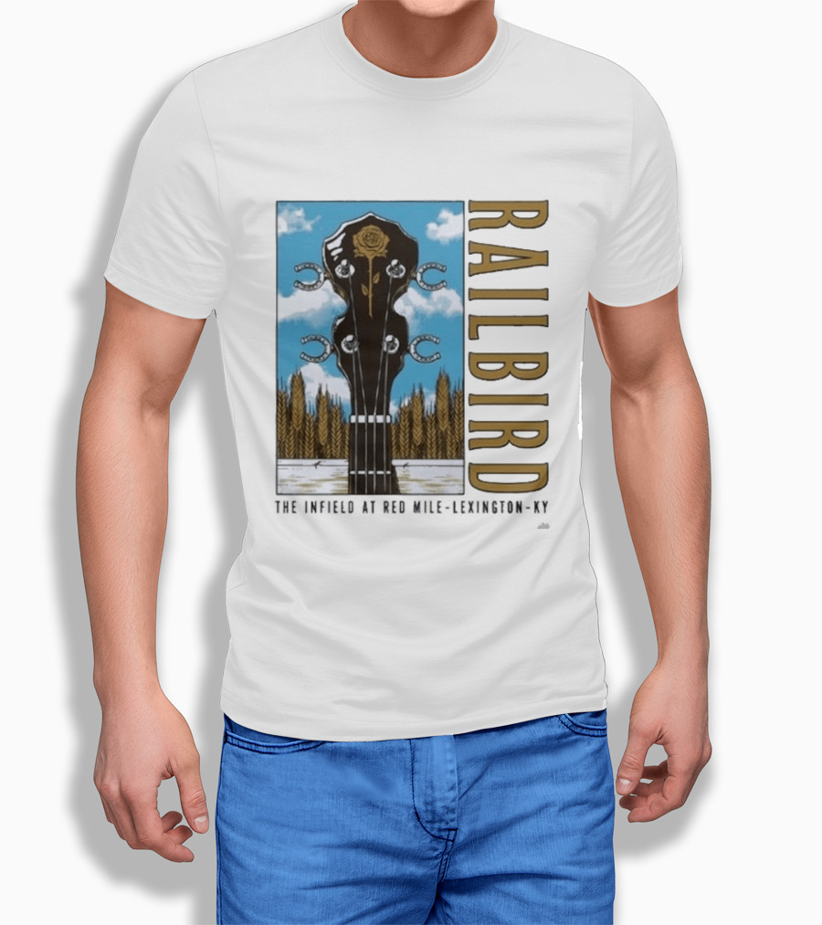 Railbird Festival June 6 7 2026 The Infield At Red Mile Lexington KY Banjo And Horseshoe T-Shirt