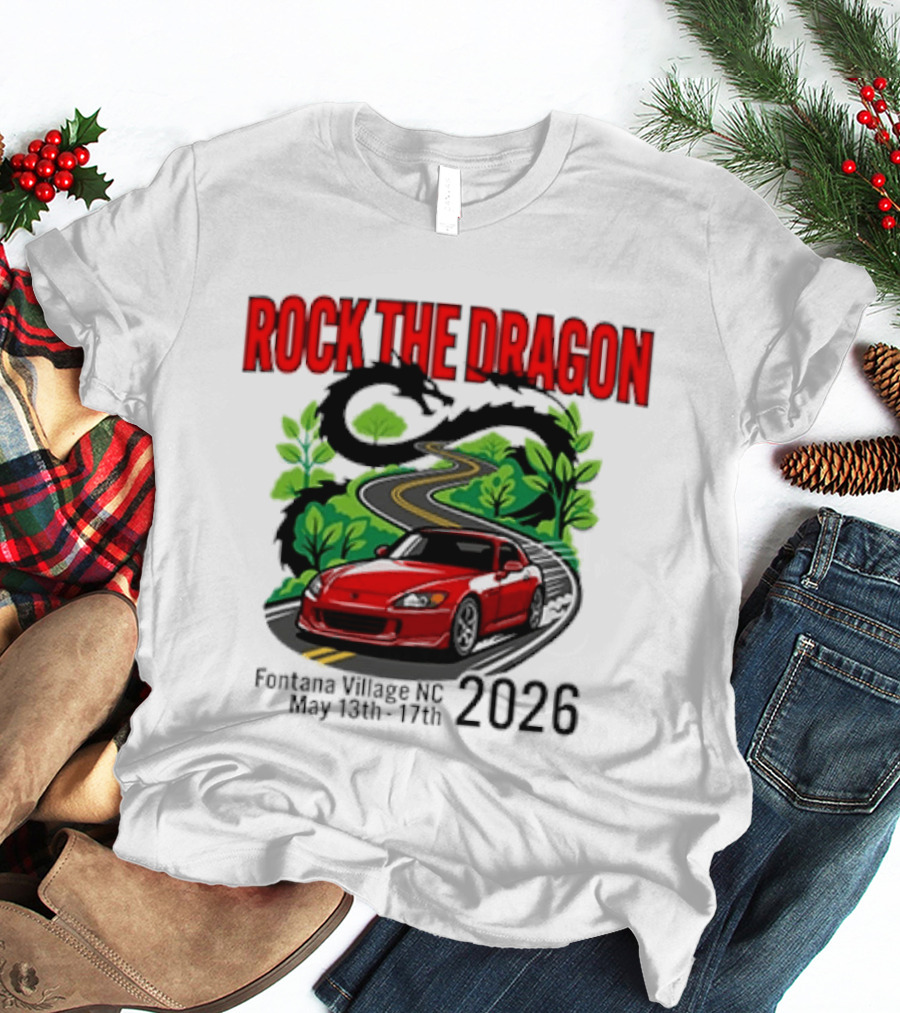 Rock The Dragon Fontana Village NC 2026 Red Car May 15th 17th T-Shirt