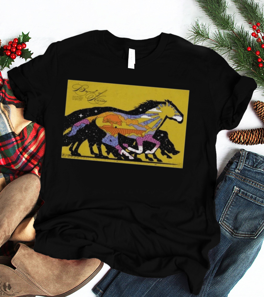 Band Of Horses April 22 2026 Detroit MI Black Horse Psychedelic Landscape T-Shirt