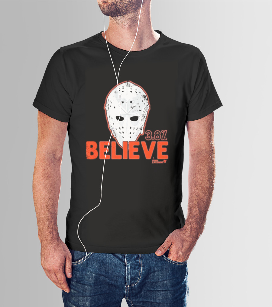 Bernie Parent Believe 33 Mask Philadelphia Hockey Legend T-Shirt