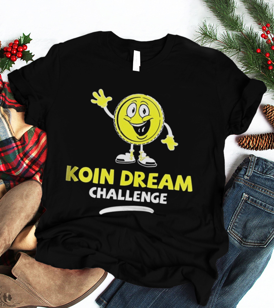 Koin Dream Challenge Smiling Coin Character With Sneakers T-Shirt
