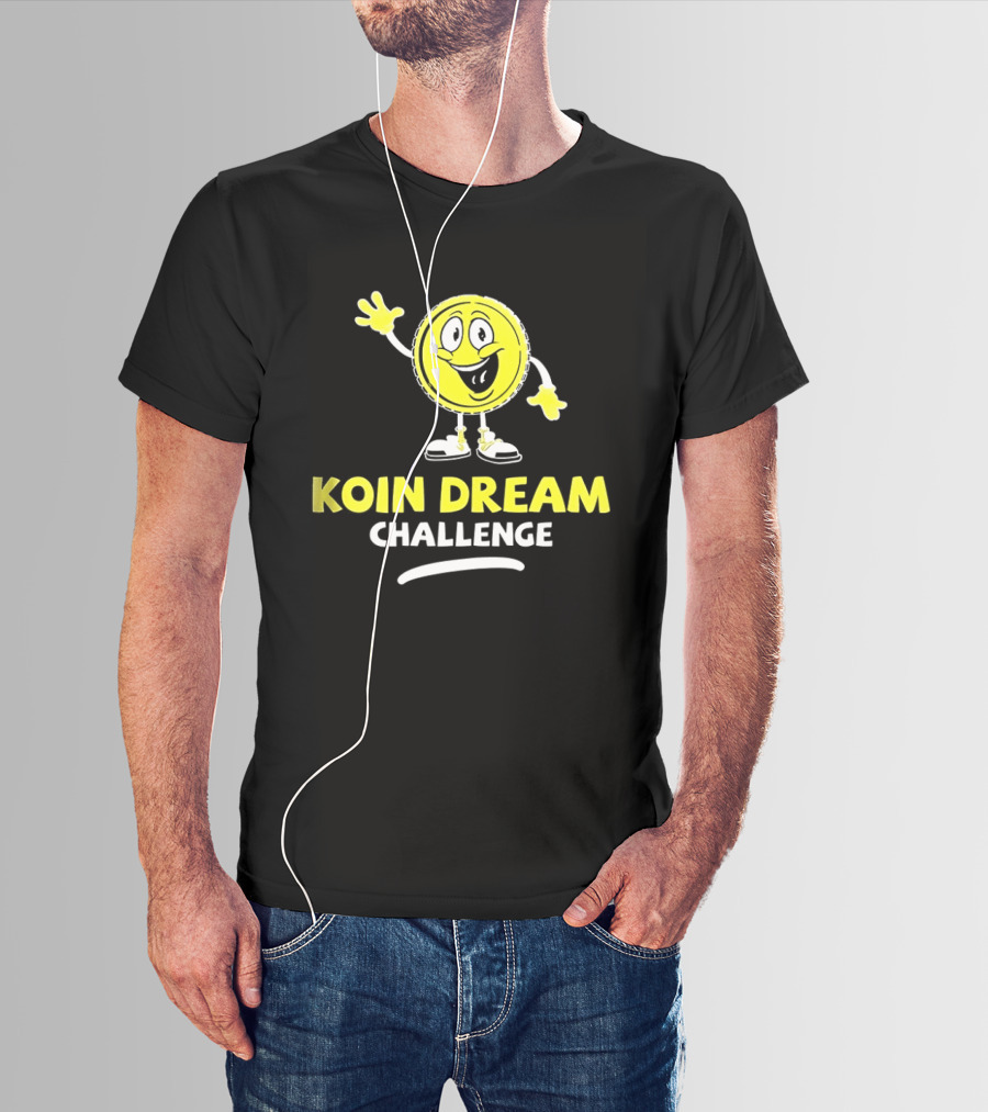 Koin Dream Challenge Smiling Coin Character With Sneakers T-Shirt