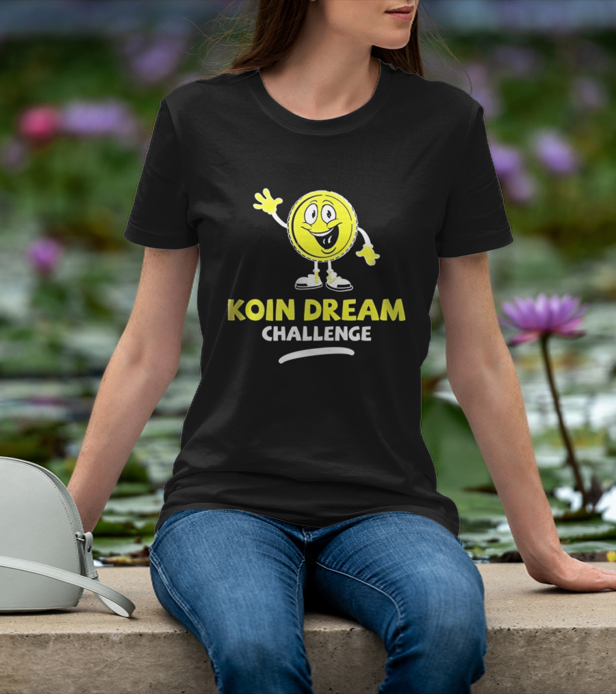 Koin Dream Challenge Smiling Coin Character With Sneakers T-Shirt