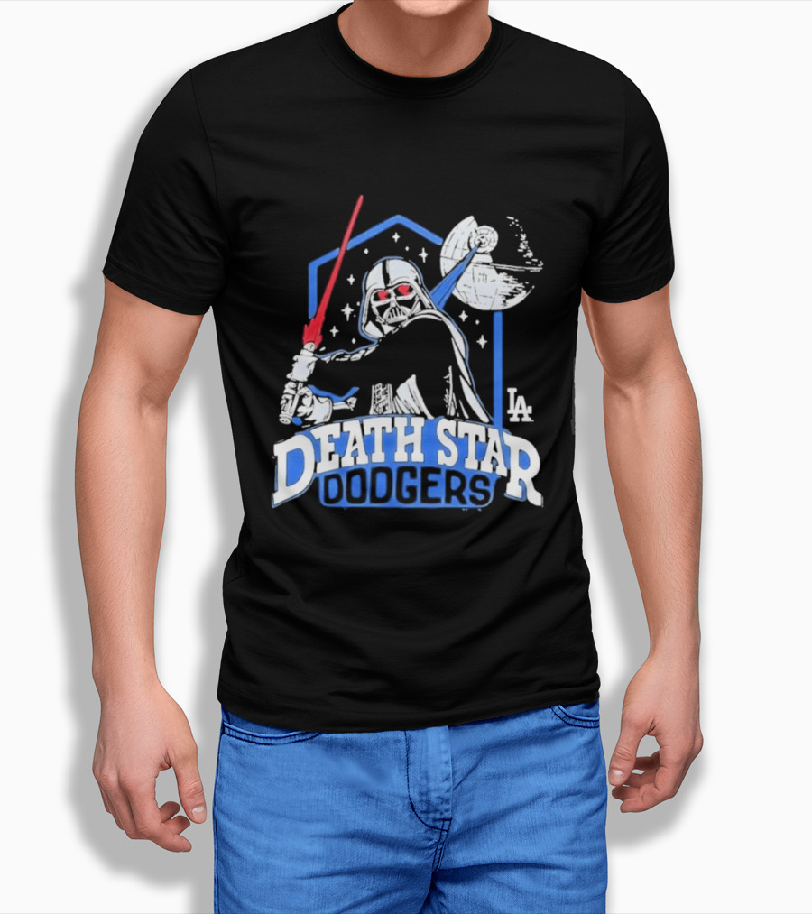 Death Star Dodgers LA Dark Side Star Wars Vader Mashup T-Shirt
