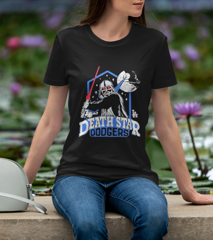 Death Star Dodgers LA Dark Side Star Wars Vader Mashup T-Shirt
