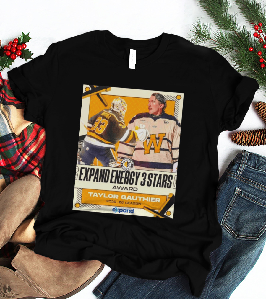 Pittsburgh Penguins Expand Energy 3 Stars Award Taylor Gauthier 2025 26 Season T-Shirt