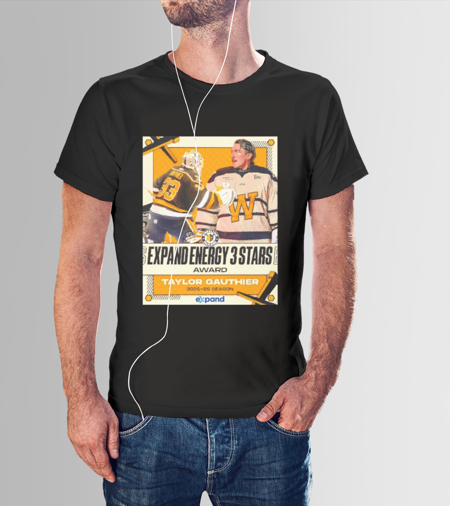 Pittsburgh Penguins Expand Energy 3 Stars Award Taylor Gauthier 2025 26 Season T-Shirt