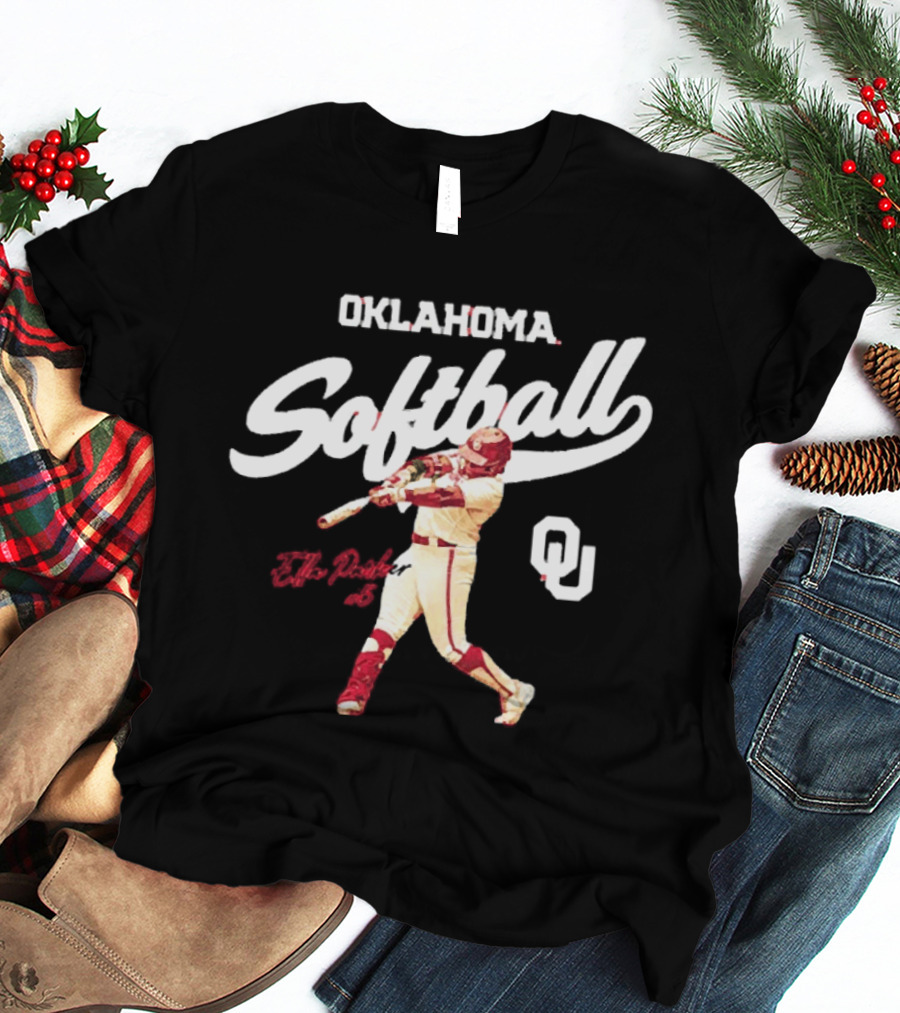 Oklahoma Softball Ella Parker 5 Sooners NCAA Player Action T-Shirt