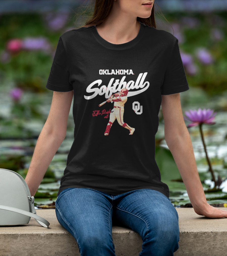 Oklahoma Softball Ella Parker 5 Sooners NCAA Player Action T-Shirt