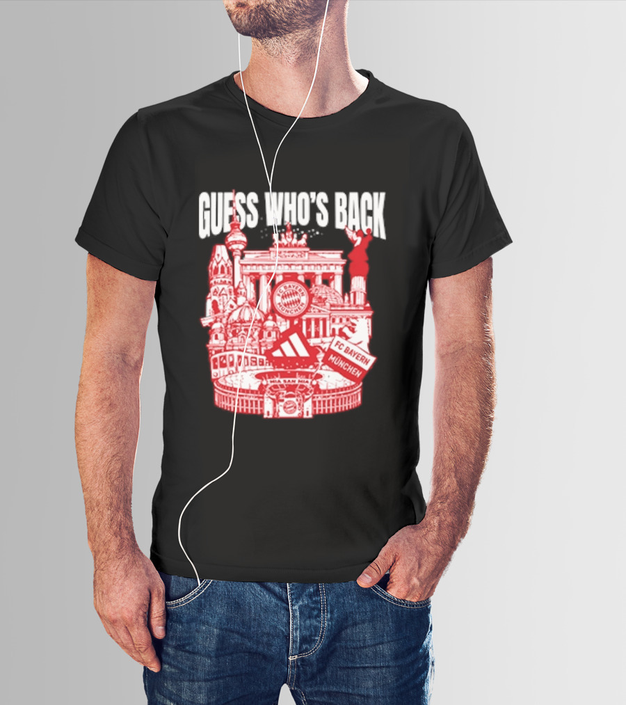 Guess Who's Back FC Bayern Munchen Iconic City Landmarks Red T-Shirt