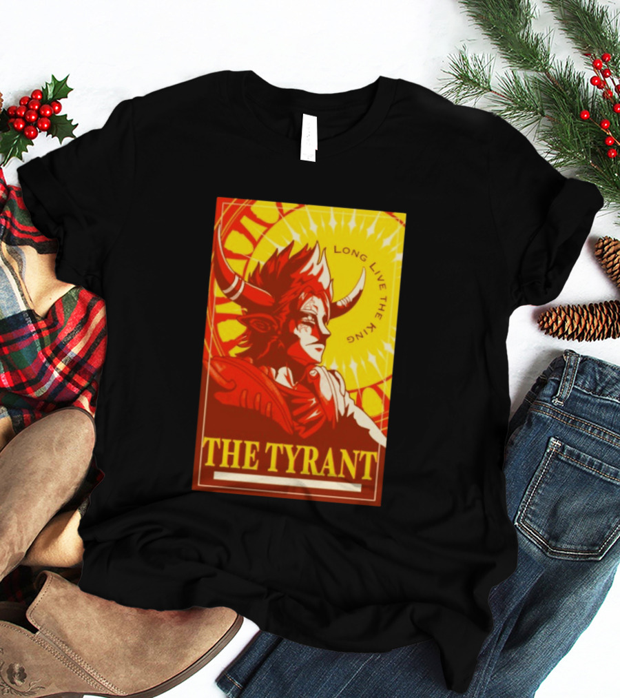 The Tyrant Long Live The King Anime Warrior With Horns Royal Sunburst T-Shirt