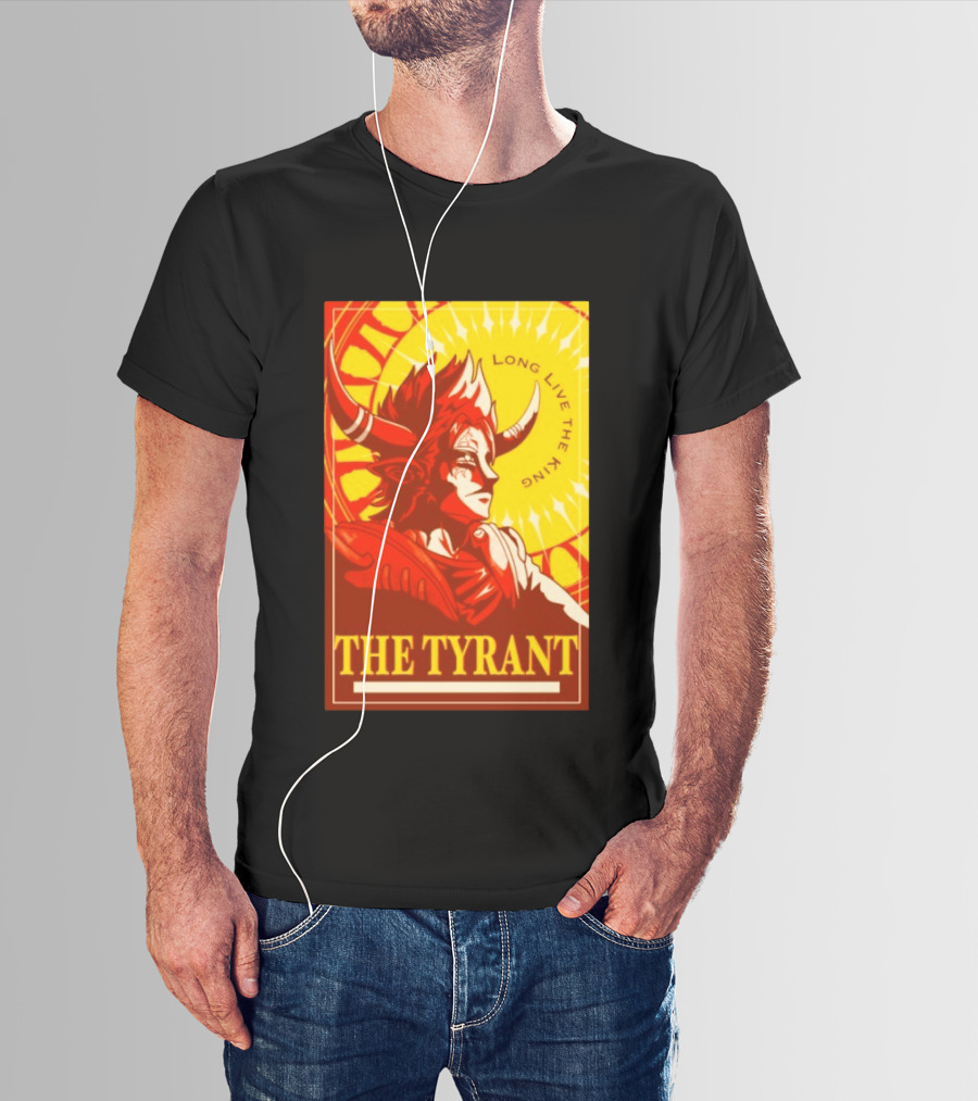 The Tyrant Long Live The King Anime Warrior With Horns Royal Sunburst T-Shirt