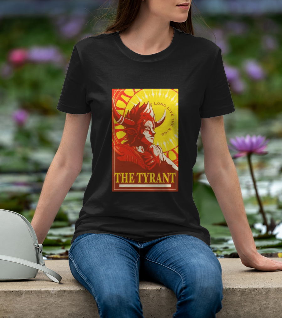 The Tyrant Long Live The King Anime Warrior With Horns Royal Sunburst T-Shirt