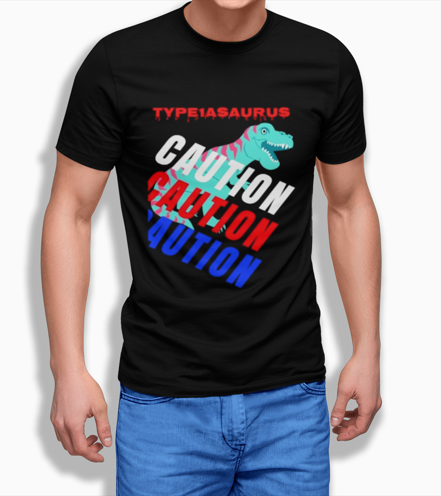 CAUTION Type1asaurus Dinosaur Warning T-Shirt