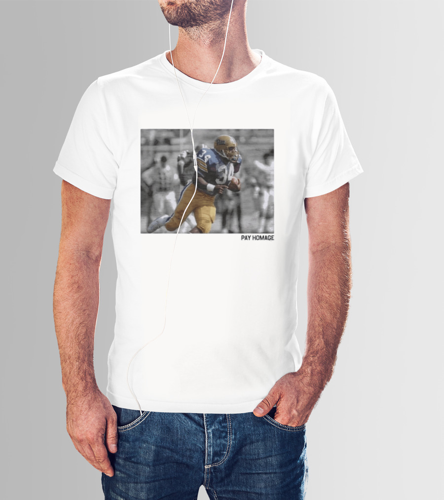 Pitt Panthers Craig Ironhead Heyward Pay Homage Sports Legend 34 T-Shirt
