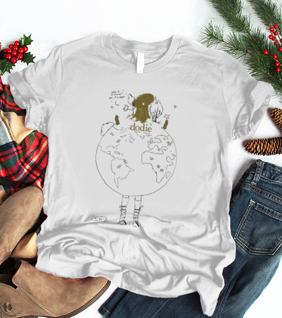 Dodie Earth Day Upcycle Whimsical Nature Embrace T-Shirt