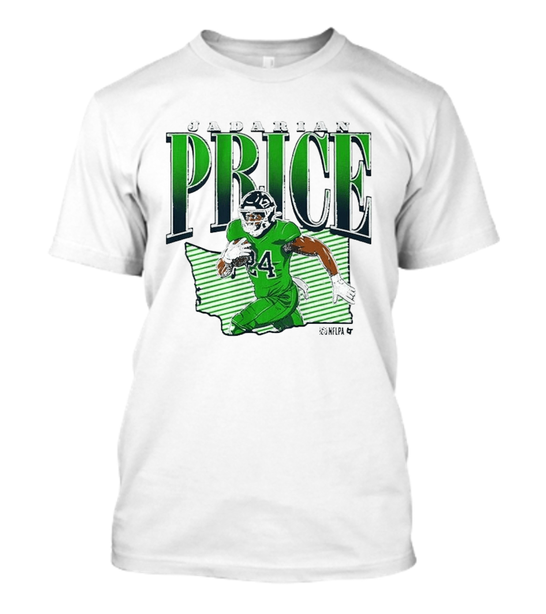 Jadarian Price 24 Green Football Graphic Remix T-Shirt