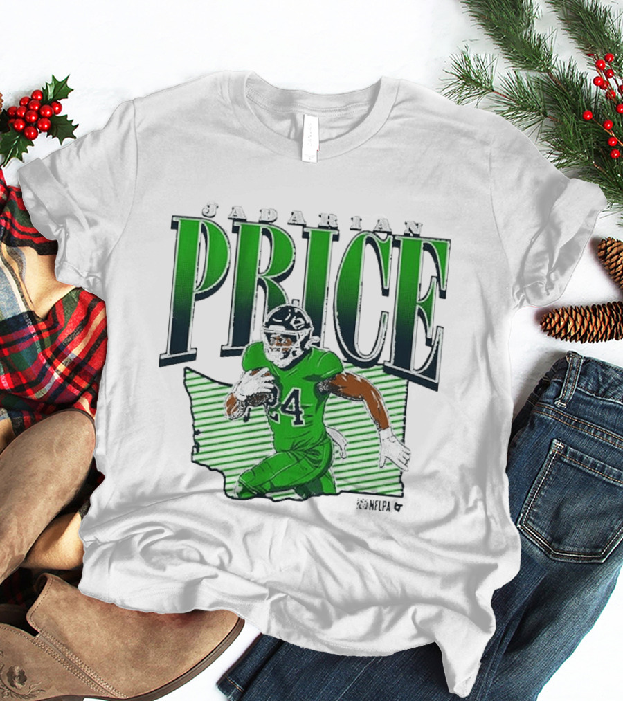 Jadarian Price 24 Green Football Graphic Remix T-Shirt