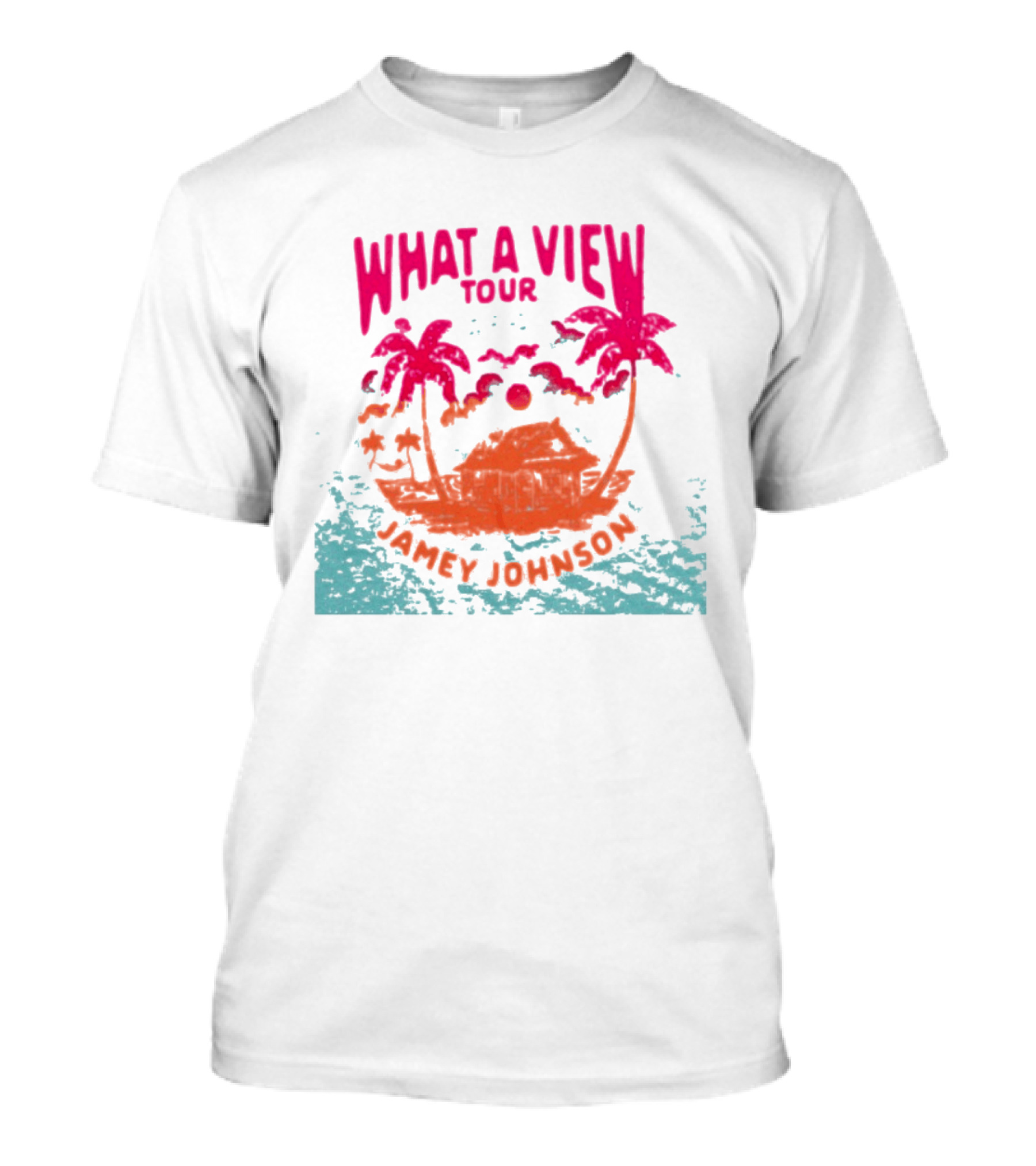 What A View Tour Jamey Johnson Tropical Palm Island T-Shirt
