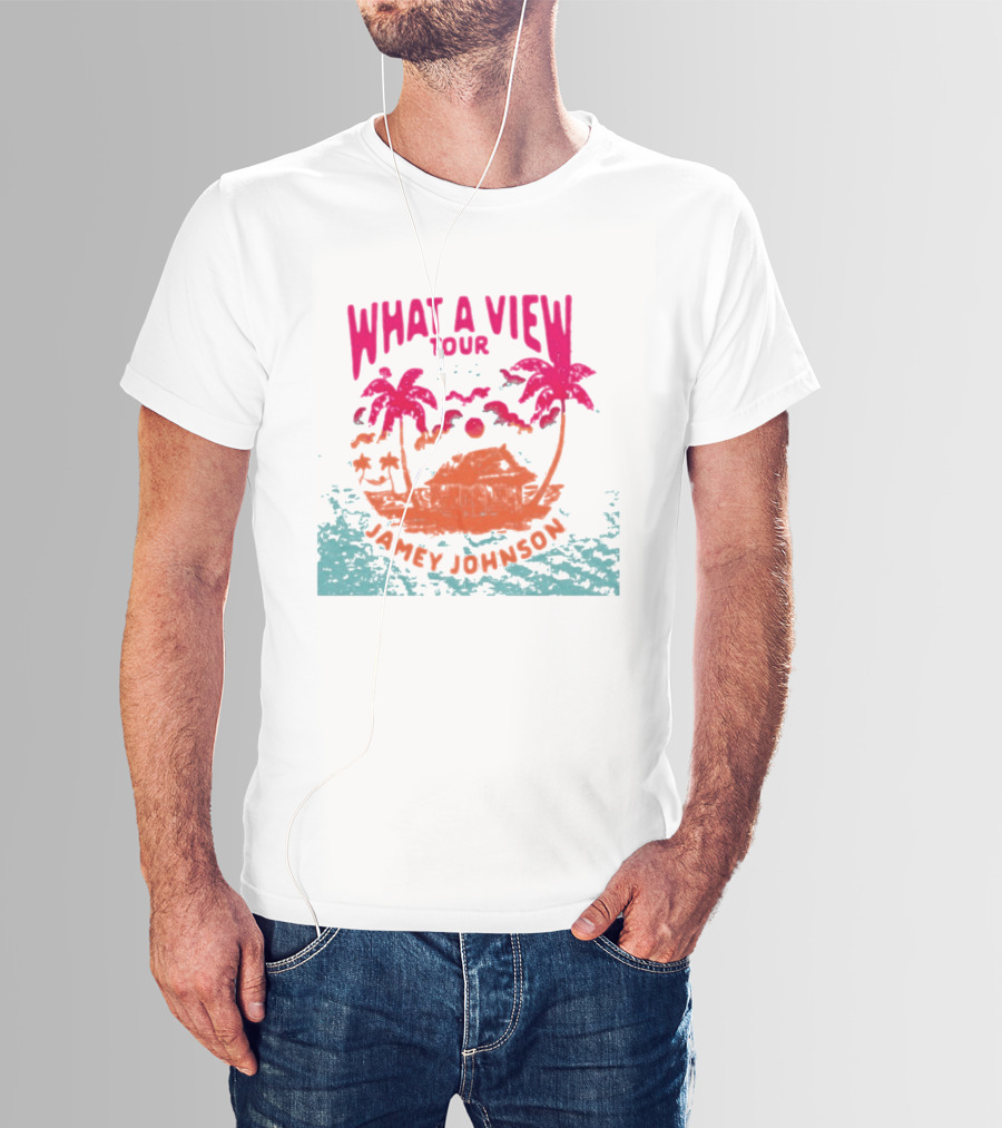 What A View Tour Jamey Johnson Tropical Palm Island T-Shirt