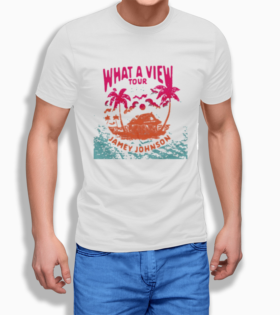 What A View Tour Jamey Johnson Tropical Palm Island T-Shirt
