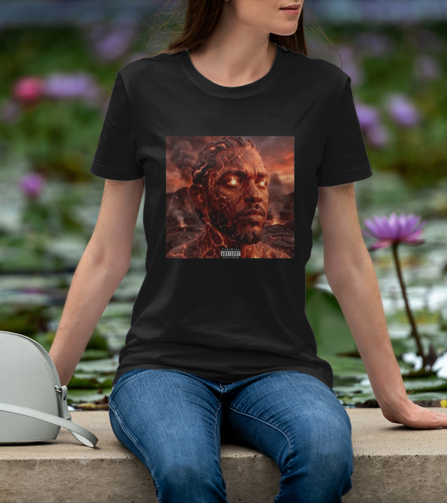 Kendrick Lamar Fireman Album 2026 Lava Eruption Cover T-Shirt
