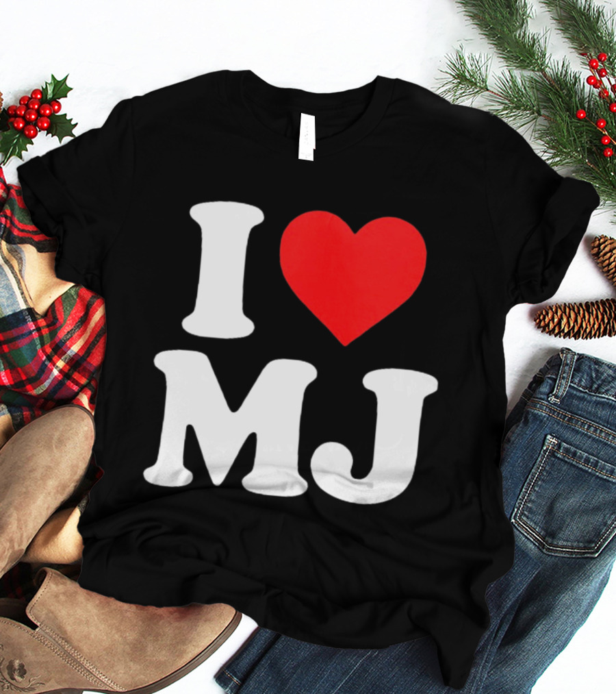 I Love MJ Red Heart T-Shirt