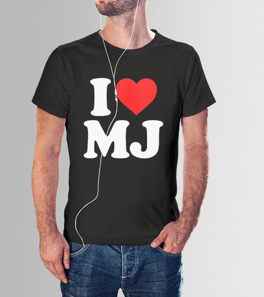 I Love MJ Red Heart T-Shirt